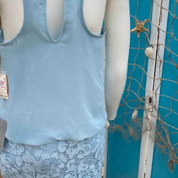 New Aidan Women’s Blue  Polyester & Lace  Dress - Picture 9 of 11